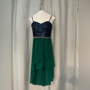 Blue and Green Homecoming Dress